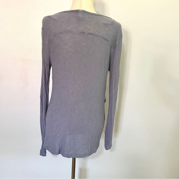 We The Free Free People Miss Rose Surplice Long Sleeve Tunic in Blue-Gray Small - Picture 8 of 8